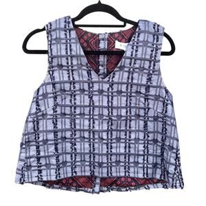 Buru | NWT Sleeveless Le V Mod Top Indigo Hearts Size XS